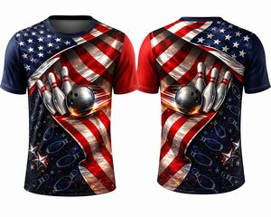 Premium Custom Unisex Stand Collar Sublimation <b>Polyester</b> Breathable Eco-Friendly Quick Dry USA Flag Design E-Sports Gaming <b>Shirt</b> - Product Image 3