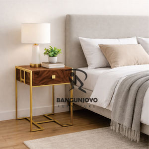 Luxury Solid Wood Handmade Multifunction Modern Design <b>Bedside</b> Table with 1 Drawer for Bedroom Use - Product Image 1