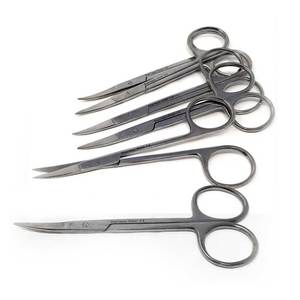 12 Tijeras Iris de 4.5 Pulgadas, Rectas y Curvas, Instrumentos Quirúrgicos Ortopédicos Dentales de Acero Inoxidable, Nuevo Kit de Herramientas para Dentistas - Product Image 5