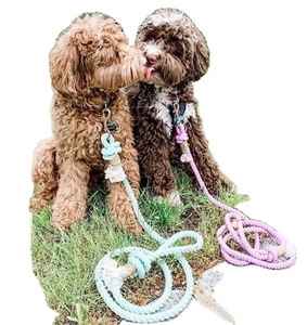   Correa de Cuerda para Perro Hecha a Mano, Moderna, de Algodón, con Collares a Juego del Mismo Color - Product Image 1