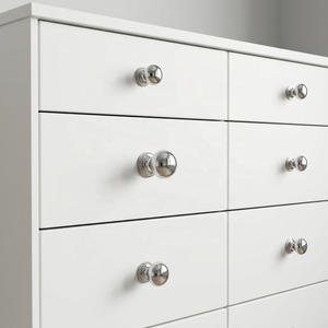 Elegante Perilla Redonda de Latón para Muebles, Manija de Diseño Moderno y Duradero, Acabado Niquelado Pulido, para Cómodas, Hogar, Oficina, Hotel - Product Image 4