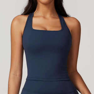 Women's Customizable Logo Yog Bra Quick Dry Running Fitness Tank <b>Top</b> Breathable Knitted Fabric Shock Absorbing Naked Sports Bra - Product Image 4