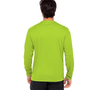 Chemise à manches longues en coton de haute qualité pour hommes, t-shirt décontracté à col rond uni, logo personnalisé, fournisseur en gros - Product Image 3