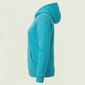 Sweat à capuche turquoise pour femme de haute qualité avec logo personnalisé, séchage rapide, poches et impression frontale du logo, en coton tricoté, idéal pour l'automne - Product Image 4
