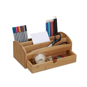 Support à stylos en bois rustique fait main, organiseur de bureau élégant pour le bureau, la maison, l'école et les accessoires de table d'étude - Product Image 1