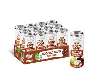 VINUT Coconut Water with Chocolate, Can, 10.82 fl oz (320ml), Pack of 12 - Vietnam <b>Beverage</b>, Wholesale Price Free Sample - Product Image 1