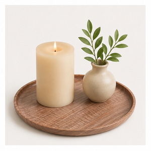 Handcrafted Eco-Friendly Acacia Wood Charger Plate Luxury Round Wooden <b>Dinner</b> Serving <b>Tray</b> for Wedding Decoration Hotel Catering - Product Image 3