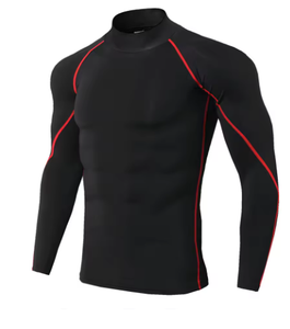 T-shirt de sport à manches courtes pour homme, compression, séchage rapide, fitness, gym, course à pied, musculation, rashguard athlétique ajusté - Product Image 4