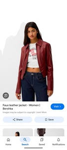 Veste courte en cuir pour femmes Whit. Fermeture éclair complète et deux poches - Product Image 5