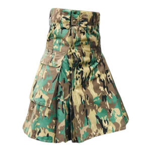 Kilt tactique artisanal en coton camouflage pour hommes avec poches cargo – Vente en gros 2026 - Product Image 1