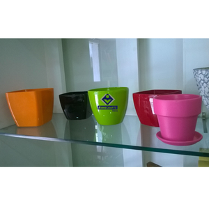 Nouvel ensemble de pots de fleurs modernes en fibre de verre 2026 – Design carré émaillé léger pour plantes d'intérieur et plantes vertes - Product Image 1