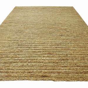 Alfombra DECORDEC de Color Beige Marfil con Textura Floral, Alfombra Orgánica con Bloques en Relieve, Flecos Antideslizantes, Ecológica, Hecha a Mano, Moderna y Gruesa - Product Image 2