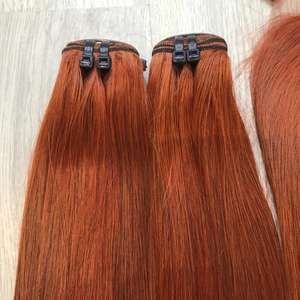 Haute Qualité Os Droite Orange En Gros 100% Vietnamien Vierge Super Double Dessiné Extensions De Cheveux - Product Image 4