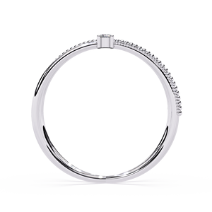 Women's White Gold Diamond <b>Ring</b> Round Brilliant Cut Minimalist Engagement GIA Certified Natural Diamonds - Product Image 4