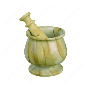 Teakwood Marble Marble Mortar <b>And</b> Pestle <b>Set</b> For Kitchen Grinding <b>Herbs</b> <b>Spices</b> Seasoning Preparation Onyx Marble Mortar <b>and</b> Pest - Product Image 1