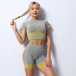 Conjunto de Ropa Deportiva para Mujer, Leggings de Cintura Alta, Sujetador Deportivo, Color Liso, Hecho en Fábrica, Precio con Descuento para Yoga - Product Image 4