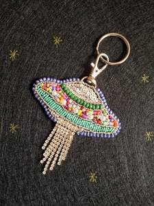 Fashion Embroidery Beaded Keychain Handmade Beaded <b>Bag</b> <b>Charm</b> for Women - Product Image 6