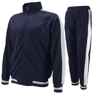 Conjunto de chándal para hombre, chándal deportivo informal de manga larga con cremallera y bolsillos con cremallera - Product Image 1