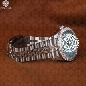 Charm Jewells Men's Stainless Steel <b>Watch</b> <b>Case</b> Analog Mechanical Folding Clasp 20mm Band 11mm Thickness 10 bar Water Resistant - Product Image 2