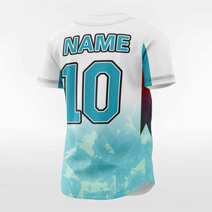 Camiseta de Béisbol Personalizada para Adultos, Unisex, Manga Corta, Sublimada, Impresa, Absorbente de Humedad, 100% Poliéster, Cierre de Botones, Degradado - Product Image 4