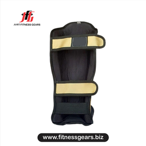 JUST FITNESS GEARS - Espinilleras de Boxeo Doradas, Equipo de Protección de PU para Entrenamiento de Artes Marciales, Unisex, Duraderas - Product Image 3