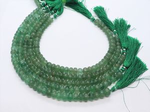 Cuentas redondas lisas de fresa verde natural AAA de 8-9 mm, cuentas de fresa verde de 10 pulgadas para la fabricación de joyería - Product Image 3