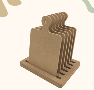 Sous-verres vierges en MDF, sous-verres en MDF design, sous-verres en MDF ronds et carrés, lot de 4 sous-verres en MDF personnalisables avec logo - Product Image 4