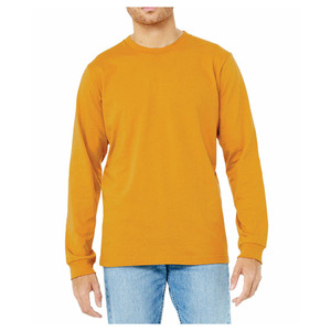 Camiseta de algodón grueso de diseño personalizado, transpirable, de corte holgado, para hombre, de manga larga, al por mayor, con impresión de logotipo personalizado. - Product Image 3