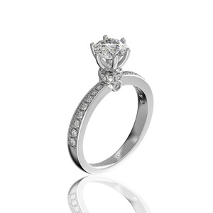 Luxury Vietnam Jewelry Glosbe & Co Engagement <b>Ring</b> Wholesale Natural Diamond 18K Solid Gold for Certified 6mm Daily Wear - Product Image 2