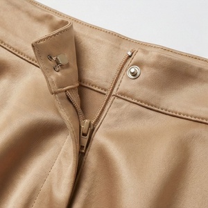 Women A-Line Mini <b>Skirt</b> PU Leather Satin <b>Elastic</b> Waist Shiny Solid Color Pleated Design All Seasons Wear - Product Image 4