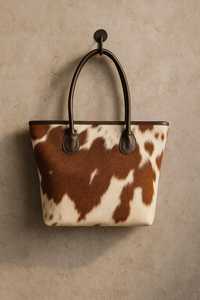 Sac fourre-tout haut de gamme en cuir véritable à poils, avec fermeture éclair, couleur unie, broderie, style vintage, couleur et logo personnalisables, sac à main de créateur - Product Image 3