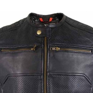 Chaleco de Cuero Negro para Hombre, Estilo Motero, Cuello en V, con Bolsillos, Estilo Vintage, para Club, a la Moda, Cálido para Invierno, de Alta Calidad OEM - Product Image 4