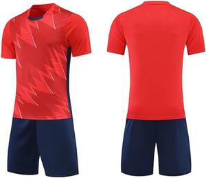 Conjunto de Uniforme de Fútbol Personalizado, Camiseta y Pantalones Cortos Sublimados, Transpirables y de Secado Rápido, para Entrenamiento de Equipos Masculinos y Juveniles - Product Image 4