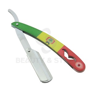Navaja de afeitar profesional con diseño de bandera, cuchilla de barbero de acero inoxidable, herramienta de afeitado de precisión con mango recortado para bigote - Product Image 6