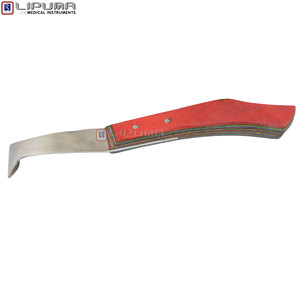 Couteau à ongles double lame LIPUMA 24,5 cm en acier au carbone, outil vétérinaire avec manche solide en fibre rouge pour vaches, chevaux et moutons - Product Image 3