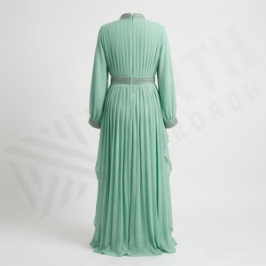 ชุดมุสลิมผู้หญิงแขนยาวเรียบง่ายคุณภาพสูงระบายอากาศได้ดี สไตล์อิสลามแบบอาบายะห์ คัฟตัน ผ้าฝ้ายทรงแม็กซี่ รับสกรีนโลโก้ - Product Image 2