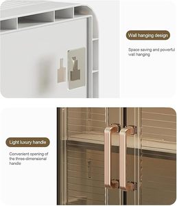 Classic Style Bathroom Wall Hanging Storage Box <b>Plastic</b> PP Injection Magnetic Door Suction Rectangle Sustainable Large Capacity - Product Image 5