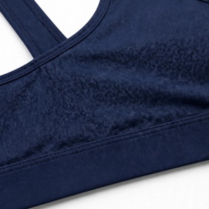 Sujetador deportivo azul real para mujer, sin aros, copa completa, espalda cruzada, de punto, de secado rápido, para todas las estaciones, estilo deportivo - Product Image 6