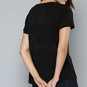 <b>Womens</b> <b>Black</b> 100 Percent Cotton T <b>Shirt</b> Crew Neck Short Sleeve Slim Fit Casual Everyday Basic Fashion Tee - Product Image 2