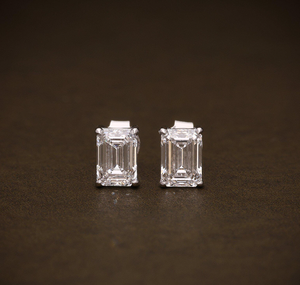 Pendientes Delicados de Plata 925 con Diamantes de Laboratorio VVS1 Color E Corte Brillante - Product Image 2