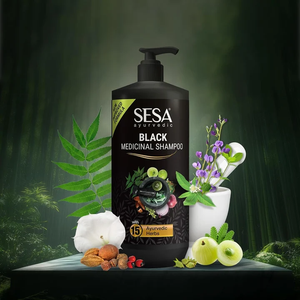 Shampooing ayurvédique aux herbes, formule naturelle nourrissante, nettoyage doux, hydratation du cuir chevelu, cheveux lisses, brillants et sains, bien-être capillaire - Product Image 2