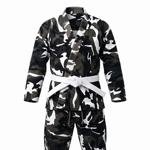 Camouflage Digital Print Judo Gi <b>Set</b> 100% Cotton Martial Arts Uniform Breathable Durable Unisex Adult Training Wear 100g OEM - Product Image 1