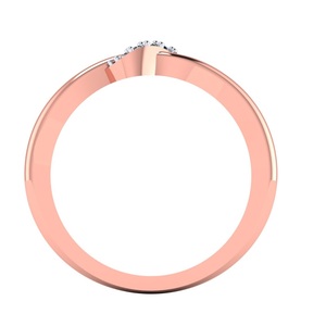 Trendy Rose Gold <b>Open</b> Band <b>Ring</b>, Flowing Design with Diamond Cluster Embellishment, 0.35 Carat Total Diamond Weight - Product Image 3
