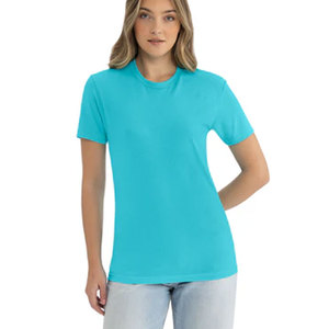 T-shirts en jersey de coton et polyester peigné de qualité supérieure, coupe ajustée, col ras du cou, couleur unie noire, taille L, marque privée, qualité supérieure - Product Image 1