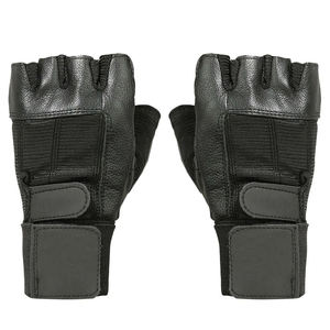 Custom LOGO Leather Half Finger Weightlifting <b>Gloves</b> Breathable Anti-Slip Workout Grip for Strength Training Gym Use OEM - Product Image 4