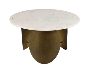 Exclusive Handmade Metal and Natural Marble <b>Coffee</b> <b>Table</b> for Luxury Living Room, Lounge and Hospitality Interiors - Product Image 5