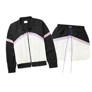 Ensemble court coupe-vent d'hiver personnalisé pour homme, veste de sport zippée, tenue décontractée deux pièces pour l'école, séchage rapide, polyester/coton - Product Image 5