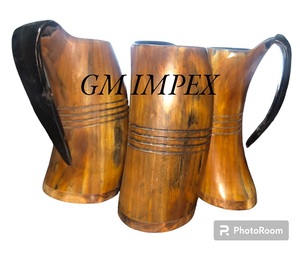 Taza de cuerno de vino vikingo de alta calidad 100%, tendencia superior, estilo europeo, Animal tallado, cuerno de buey de Búfalo, jarra de café de ágata pulida - Product Image 4