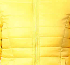 <b>Yellow</b> Hooded <b>Puffer</b> <b>Jacket</b> Women's Winter Casual Outerwear Solid Color Polyester Shell Zipper Closure Thick Fit - Product Image 6