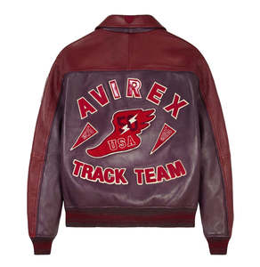Luxury Custom High Quality Street Wear <b>Men</b> <b>Leather</b> Avirex <b>Jackets</b> / OEM Customized Outdoor Waterproof Avirex <b>Leather</b> <b>Jackets</b> - Product Image 2